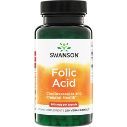 Swanson Kwas Foliowy 800 mcg 250 kapsułek