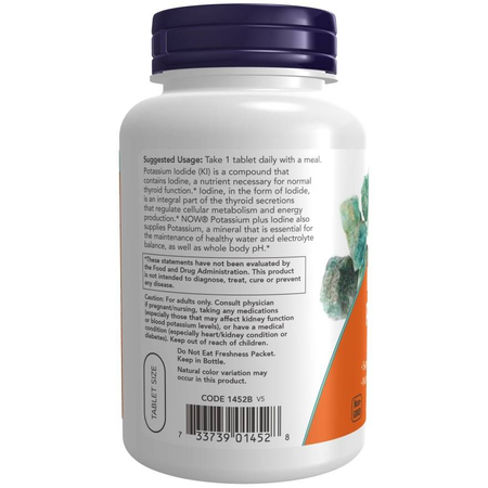 Now Foods Potassium plus Iodine 180 tabletek