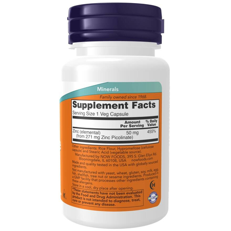 Now Foods Pikolinian Cynku 50 mg 60 kapsułek