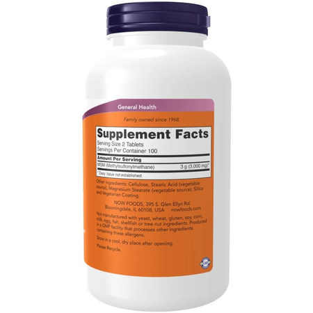 Now Foods MSM Metylosulfonylometan 1500 mg 200 tabletek