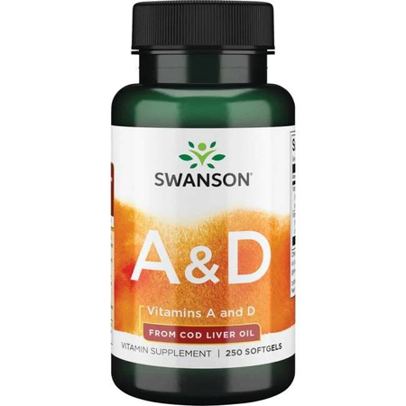 Swanson Witamina A 5000 iu + D 400 iu 250 kapsułek