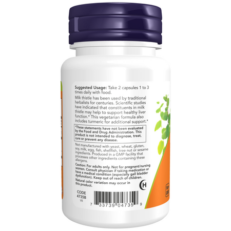 Now Foods Milk Thistle Extract 150 mg Silymarin 120 mg 60 kapsułek