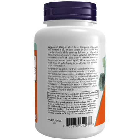 Now Foods Cytrynian Magnezu Pure Puder 227 g