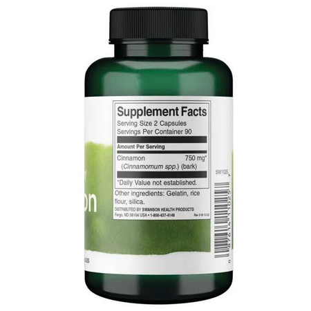 Swanson Cynamon (Cinnamon) 375 mg 180 kapsułek
