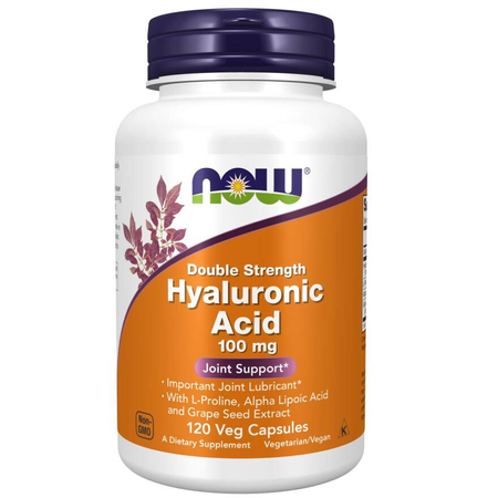 Now Foods Kwas Hialuronowy 100 mg Double Strength 120 kapsułek