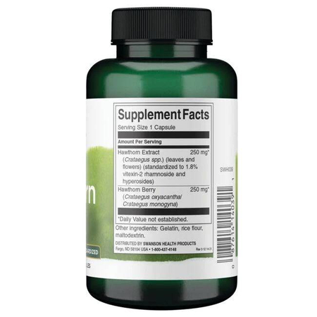 Swanson Głóg (Hawthorn) Extract 500 mg 120 kapsułek