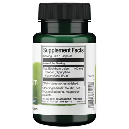 Swanson Full Spectrum Sea Buckthorn 400 mg 60 kapsułek