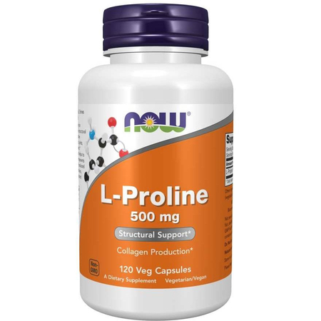 Now Foods L-Proline 500 mg 120 veg kapsułek
