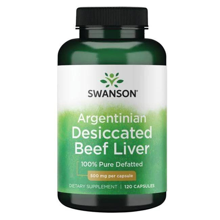 Swanson Beef Liver 500 mg 120 kapsułek