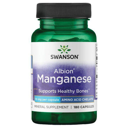 Swanson Albion Chelat Mangan 10 mg 180 kapsułek