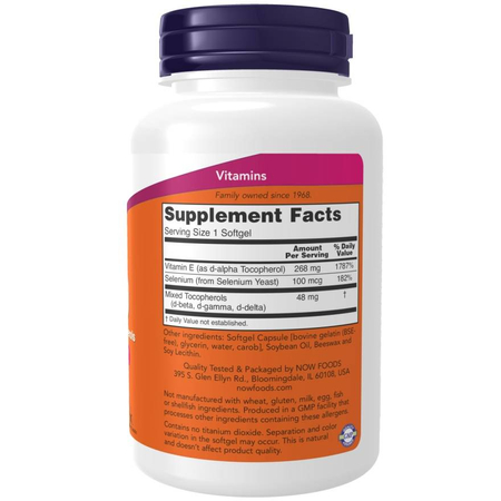 Now Foods Witamina E-400 100 kapsułek