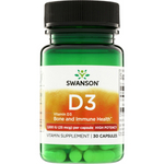 Swanson Witamina D3 1000 iu Cholekalcyferol 30 kapsułek