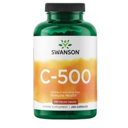 Swanson Witamina C 500 mg z Dziką Różą 250 kapsułek