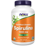Now Foods Spirulina, Double Strength, Organic 1000 mg 240 tabletek