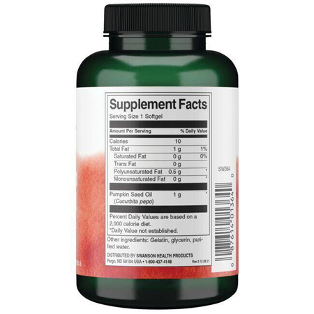 Swanson Olej z pestek Dyni (Pumpkin Seed Oil) 1000 mg 100 kapsułek