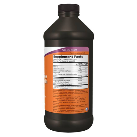 Now Foods Glukozamina, Chondroityna i MSM Liquid 473 ml płyn