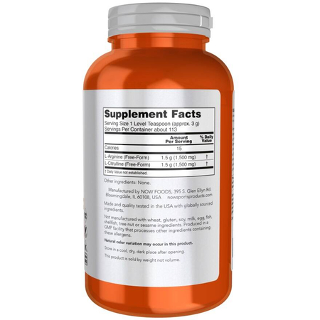 Now Foods Arginina i Cytrulina Puder 340 g