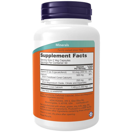 Now Foods Coral Calcium Plus 100 veg kapsułek