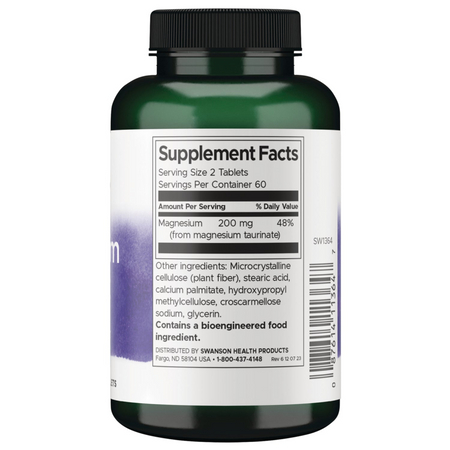 Swanson Taurynian Magnezu 100 mg 120 tabletek