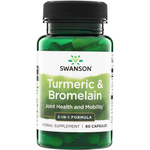 Swanson Kurkuma (Turmeric) i Bromelina 60 kapsułek
