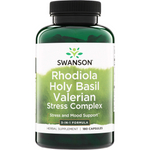 Swanson Rhodiola, Holy Basil i Valerian Stress Complex 180 kapsułek