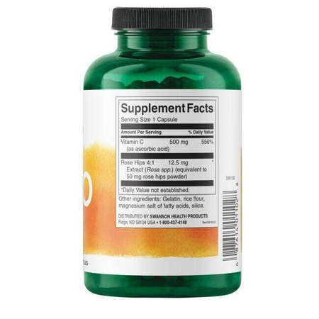 Swanson Witamina C 500 mg z Dziką Różą 250 kapsułek