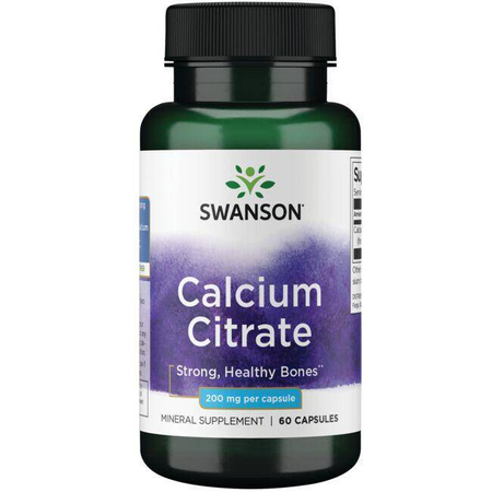 Swanson Cytrynian Wapnia 200 mg 60 kapsułek