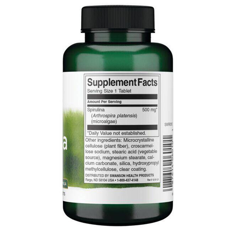 Swanson Spirulina 500 mg 180 tabletek