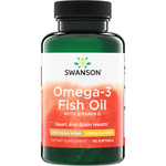 Swanson Omega-3 Fish Oil + Witamina D3 60 kapsułek