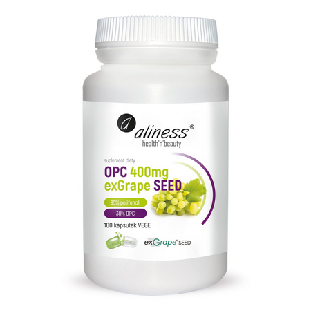 Aliness OPC 400 mg exGrape Seeds Extract 100 kapsułek vege