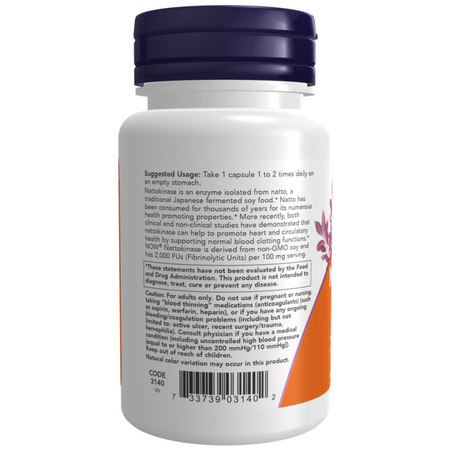 Now Foods Nattokinaza 100 mg 60 kapsułek