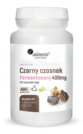 Aliness Czarny Czosnek Fermentowany 400 mg Extract 100 kapsułek vege