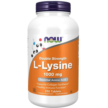 Now Foods L-Lysine 1000 mg Double Strength 250 tabletek
