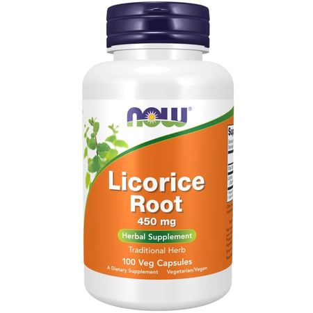 Now Foods Lukrecja (Licorice Root) 450 mg 100 kapsułek