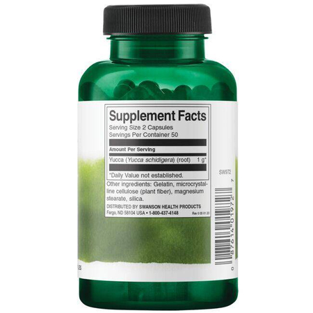 Swanson Yucca 500 mg 100 kapsułek