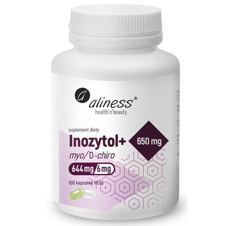 Aliness Inozytol+ Myo D-Chiro 650 mg 100 kapsułek vege