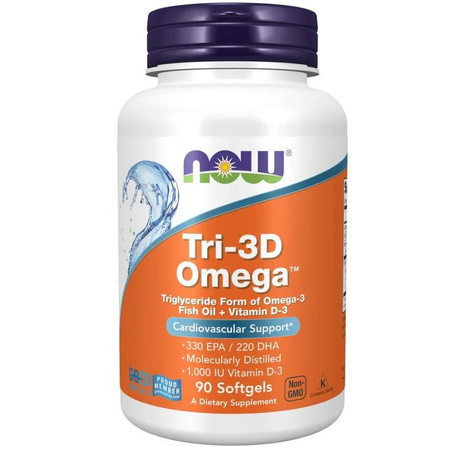 Now Foods Tri-3D Omega Fish Oil 90 kapsułek