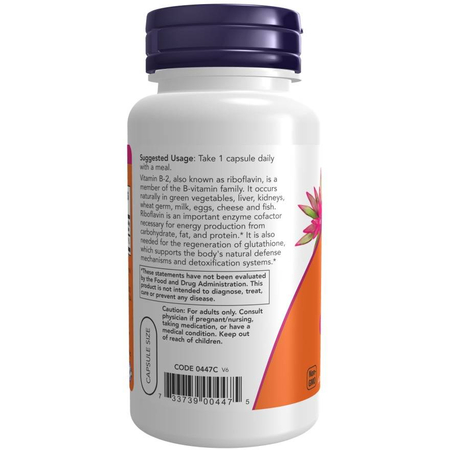 Now Foods Witamina B2 (Ryboflawina) 100 mg 100 kapsułek