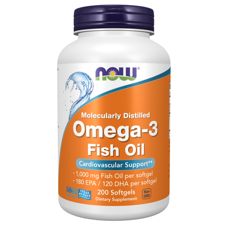 Now Foods Omega-3 Fish Oil Molecularly Distilled 200 kapsułek
