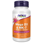 Now Foods Witamina D3 5000 iu + K2 MK7 180 mcg 120 veg kapsułek