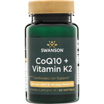 Swanson Koenzym Q10 100 mg + Witamina K2 180 mcg 60 kapsułek