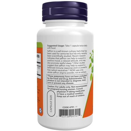 Now Foods Szafran (Saffron) 50 mg 60 veg kapsułek
