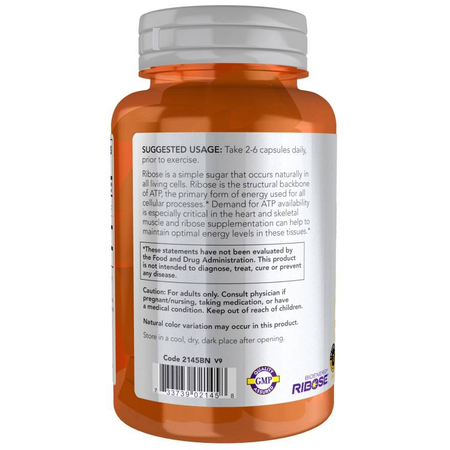 Now Foods D-Ryboza (D-Ribose) 750 mg 120 veg kapsułek