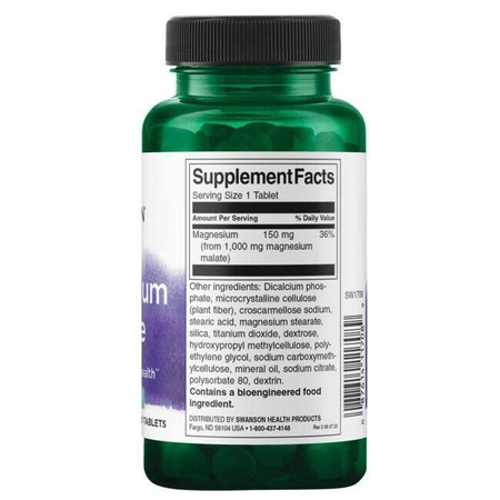 Swanson Jabłczan Magnezu 150 mg 60 tabletek