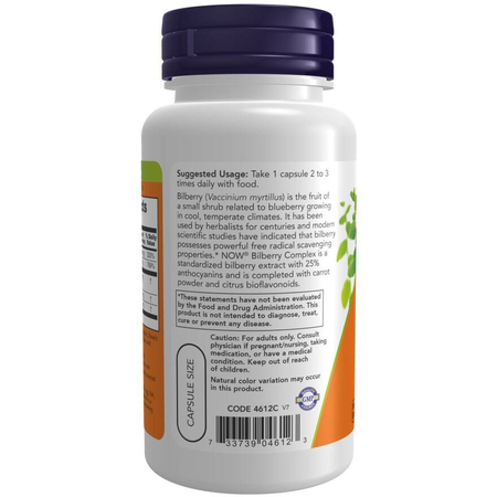 Now Foods Bilberry Complex 100 veg kapsułek