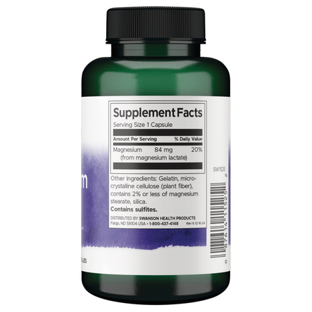 Swanson Mleczan Magnezu 84 mg 120 kapsułek