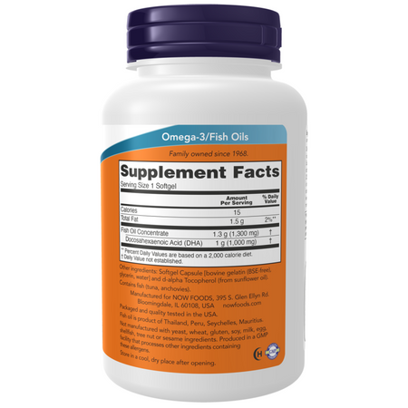 Now Foods DHA-1000 Fish Oil Extra Strength 90 kapsułek