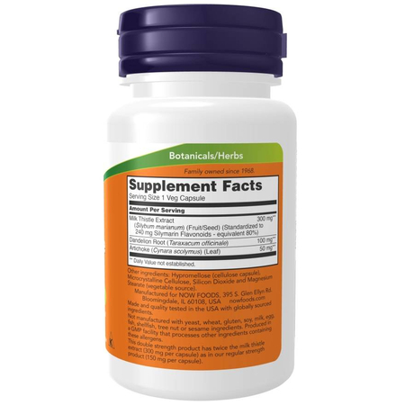 Now Foods Ostropest Plamisty (Milk Thistle) 300 mg Extract 50 kapsułek