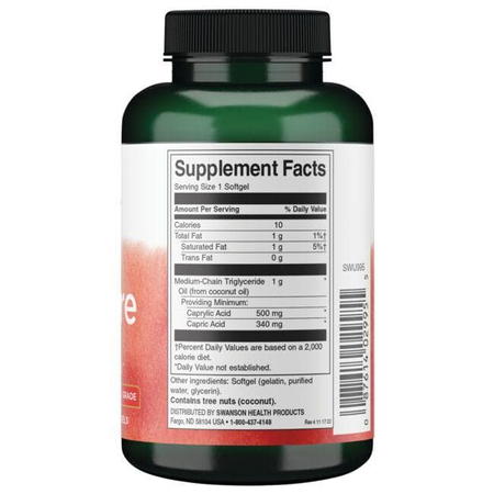 Swanson MCT Pure 1000 mg 90 kapsułek