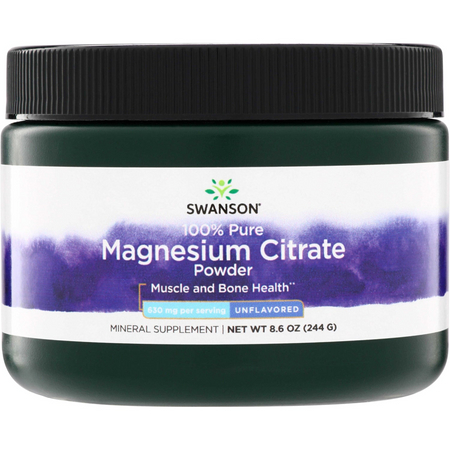 Swanson Cytrynian Magnezu 100% Puder 244 g